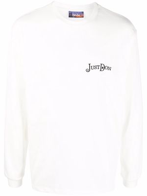 Just Don Authorized Dealer-embroidered long-sleeve T-shirt - White