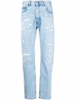 Versace straight-leg ripped jeans - Blue