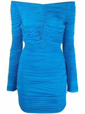 Alex Perry Hadley off-shoulder ruched mini dress - Blue