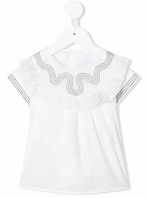 Chloé Kids ruffle-detail T-shirt - White
