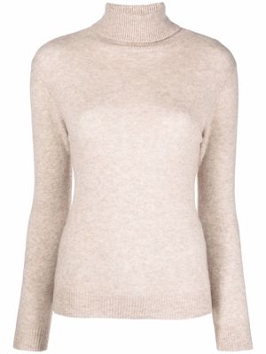 Liska cashmere-silk roll-neck jumper - Neutrals