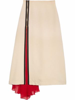 Gucci pleated-front midi skirt - Neutrals