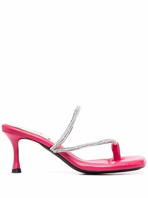 Nº21 crystal-embellished strap mules - Pink