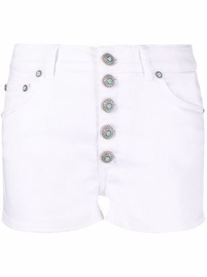 DONDUP gemstone-embellished high-waisted shorts - White