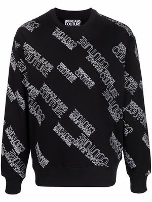 Versace Jeans Couture intarsia-knit logo jumper - Black
