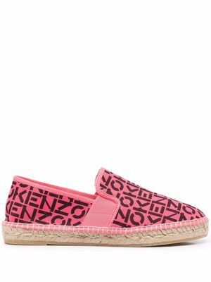 Kenzo logo-print canvas espadrilles - Pink