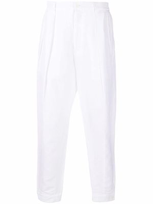 Giorgio Armani pressed-crease tailored trousers - White