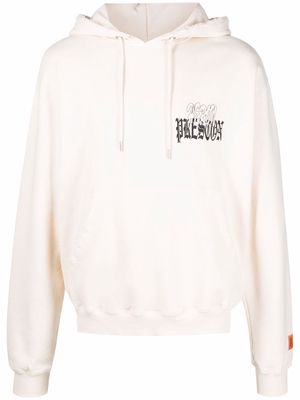 Heron Preston logo-print cotton hoodie - Neutrals