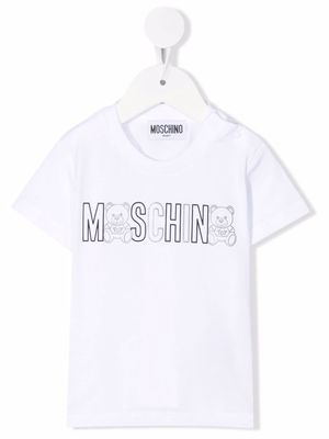 Moschino Kids logo print short-sleeve T-shirt - White