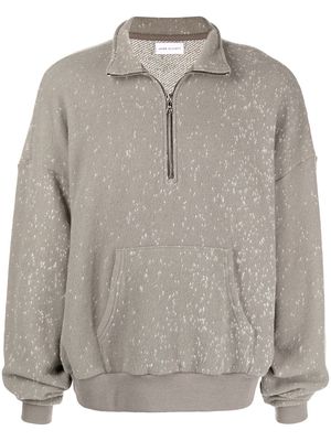 John Elliott Spec wool zip sweatshirt - Grey