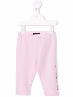 Versace Kids logo-print cotton leggings - Pink