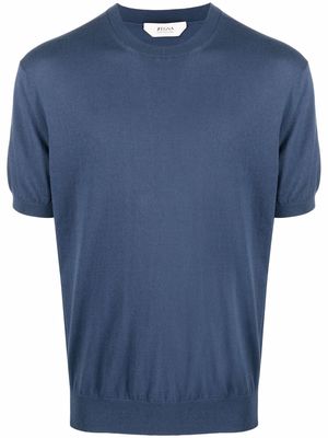 Z Zegna fine-knit short-sleeved top - Blue
