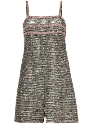 Chanel Pre-Owned tweed sleeveless minidress - Green
