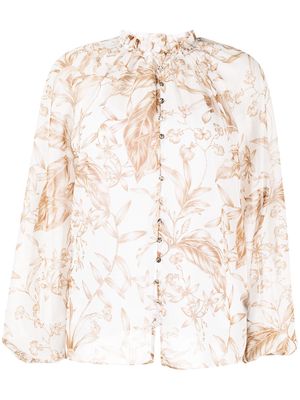Keepsake The Label floral-print bell-sleeves blouse - White