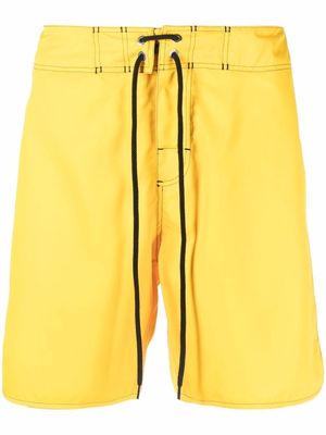 Jil Sander drawstring-waist patch-pocket swim shorts - Yellow