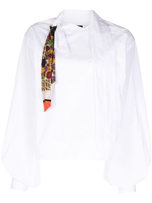 Kolor scarf-collar puff shirt - White