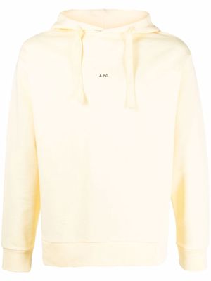 A.P.C. cotton logo-print hoodie - Yellow