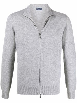 Drumohr zipped cashmere-knit jumper - Grey
