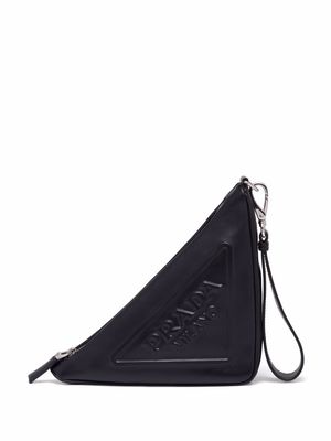 Prada leather triangle pouch - Black