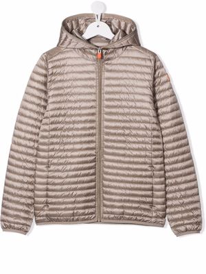 Save The Duck Kids logo-patch padded jacket - Neutrals