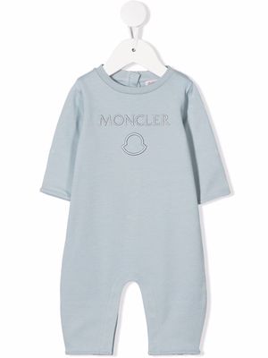 Moncler Enfant embroidered-logo romper - Blue