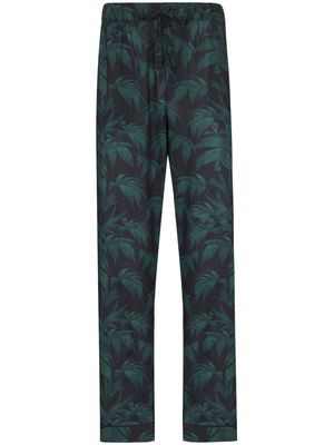 Desmond & Dempsey palm-tree print pyjama trousers - Blue