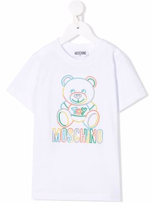Moschino Kids embroidered-logo T-shirt - White