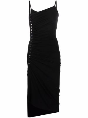 Paco Rabanne rivet-embellished asymmetric dress - Black