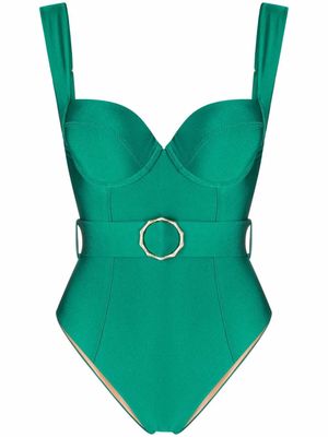 Noire Swimwear belted one-piece swimsuit - Green