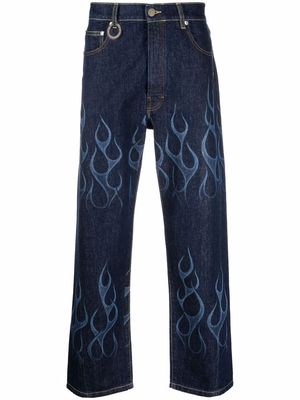 Etudes flame print straight-leg jeans - Blue
