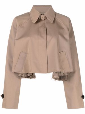 MM6 Maison Margiela layered cropped jacket - Brown