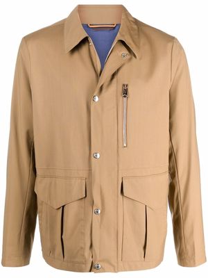 PAUL SMITH wool shirt jacket - Brown