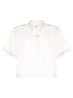 Yves Salomon cropped shortsleeved shirt - White