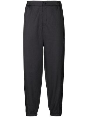 Emporio Armani tapered-leg wool trousers - Black