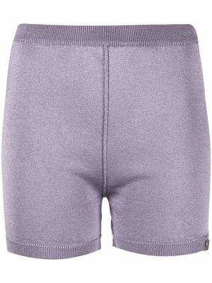 1017 ALYX 9SM logo-plaque knitted shorts - Purple