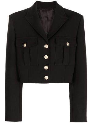Juun.J cropped single-breasted blazer - Black