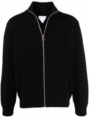 Bottega Veneta rib-knit zipped cardigan - Black