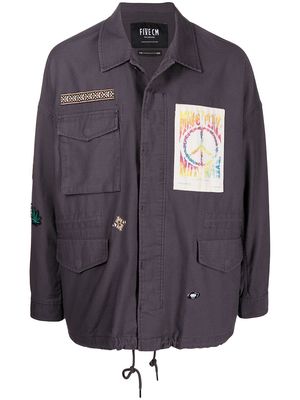 FIVE CM patch detail cotton jacket - Grey