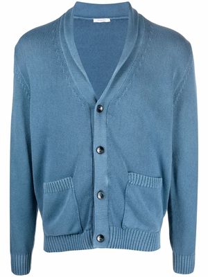 Boglioli fine knit V-neck cardigan - Blue