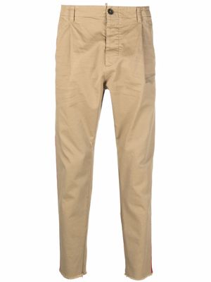Dsquared2 side stripe-print chino trousers - Neutrals