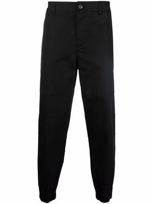 Armani Exchange tapered stretch-cotton trousers - Black