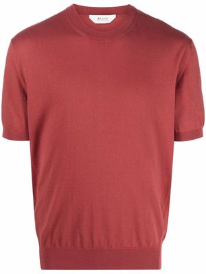 Z Zegna short-sleeve knitted T-shirt - Red