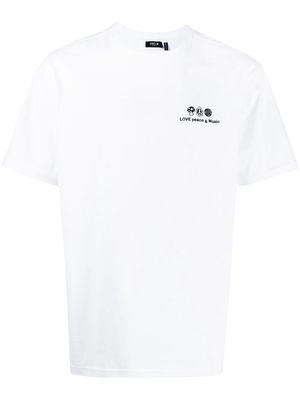 FIVE CM embroidered slogan cotton T-shirt - White