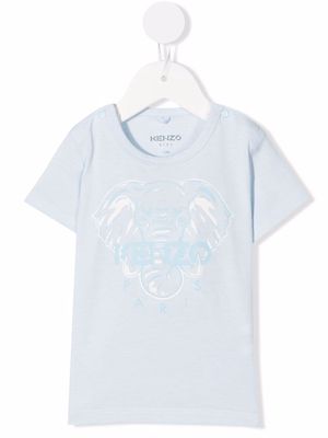 Kenzo Kids signature elephant-print T-shirt - Blue