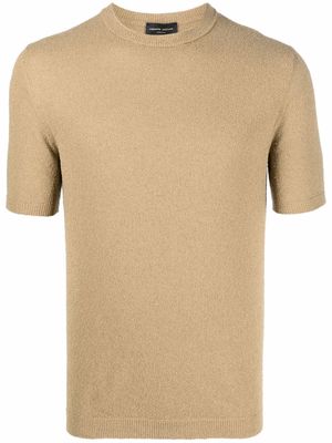 Roberto Collina ribbed-knit short-sleeved sweatshirt - Neutrals