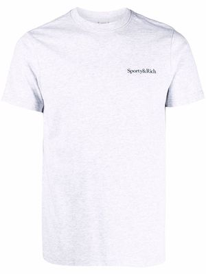 Sporty & Rich logo-print cotton T-shirt - Grey