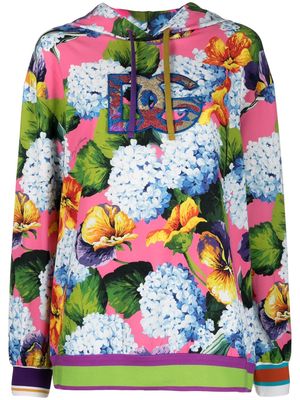 Dolce & Gabbana floral-print hoodie - Pink