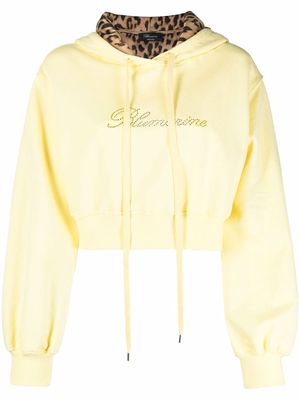 Blumarine embellished-logo hoodie - Yellow