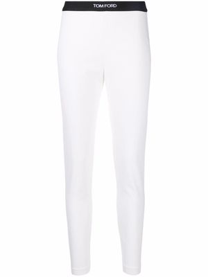 TOM FORD logo-waistband leggings - White