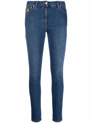 Moschino Teddy-patch skinny jeans - Blue